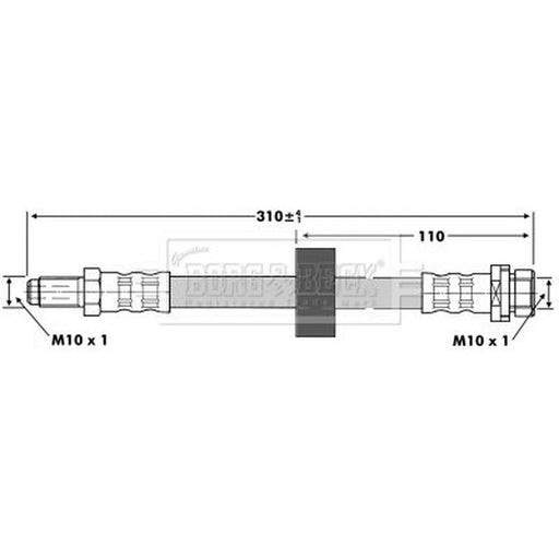Borg & Beck Brake Hydraulic Hose Line Rear Left BBH6735