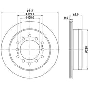 DON 2 x Internally Vented Rear Brake Discs PCD14902