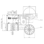 Febi Air Suspension Bellow 195mm Rear 109088