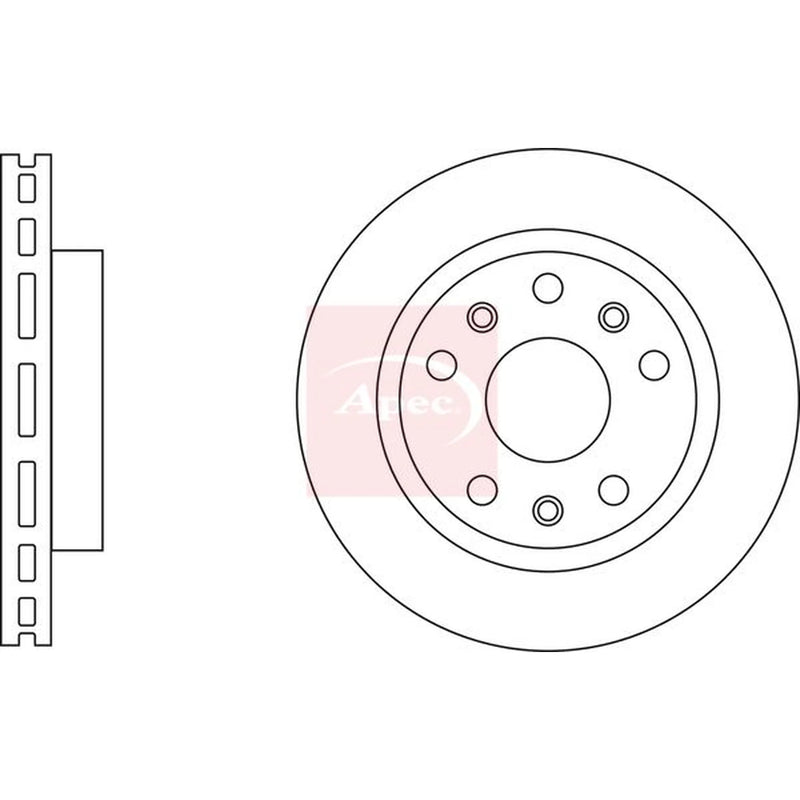 Apec 2 x Vented Front Brake Discs DSK3143