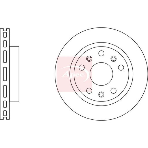 Apec 2 x Vented Front Brake Discs DSK3143