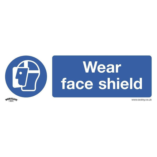 Sealey Mandatory Safety Sign Wear Face Shield Self-Adhesive Vinyl Pack of 10 Sealey  - Town Parts