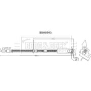 Borg & Beck Brake Hydraulic Hose Line Front Left BBH8993