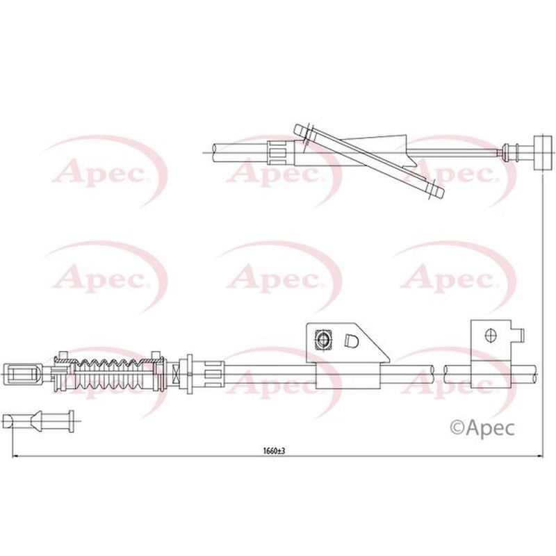 Apec Handbrake Cable Right Rear CAB1402