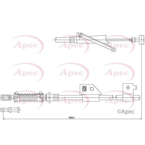 Apec Handbrake Cable Right Rear CAB1402