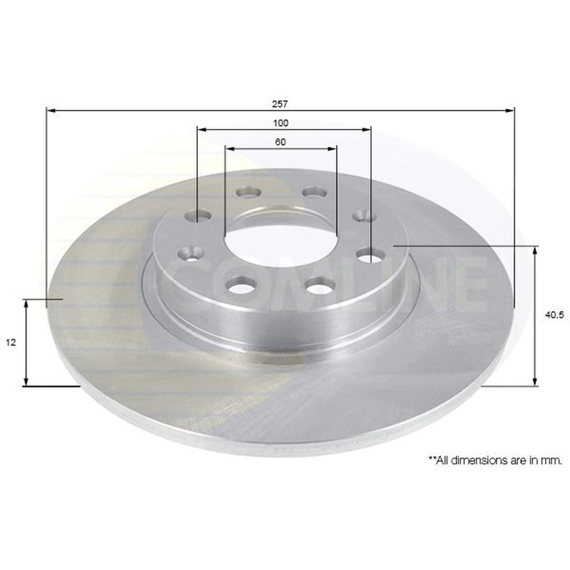 Comline 2 x Solid Front Brake Discs ADC1140