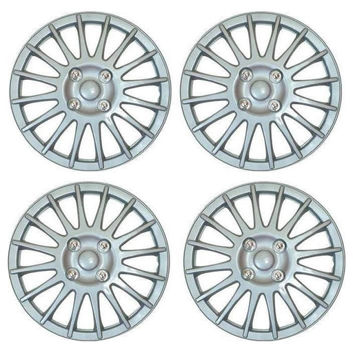 4x 14" Silver Wheel Trims / Hub Caps fits Streetwize  - Town Parts