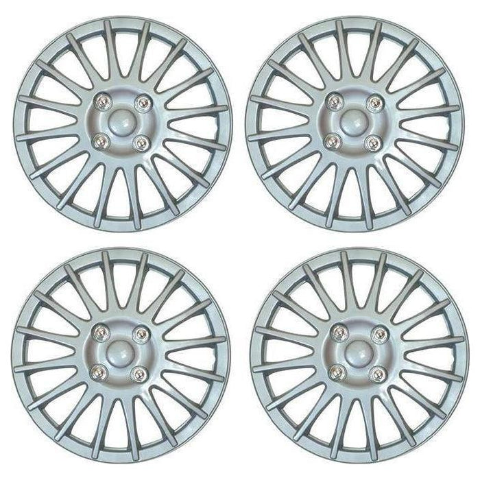 4x 14" Silver Wheel Trims / Hub Caps fits Streetwize  - Town Parts
