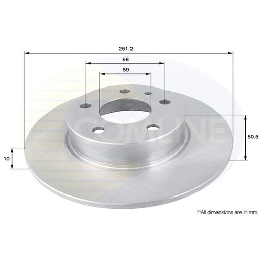 Comline 2 x Solid Rear Brake Discs ADC1806