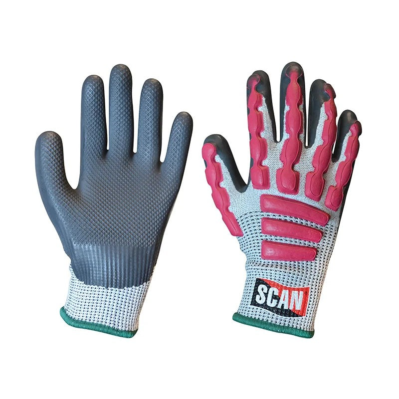 Scan Anti-Impact Latex Cut 5 Gloves - M (Size 8) - T5000