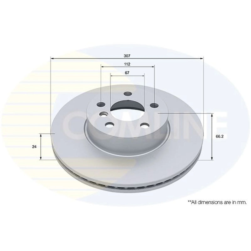 Comline 2 x Internally Vented Front Brake Discs ADC5055V