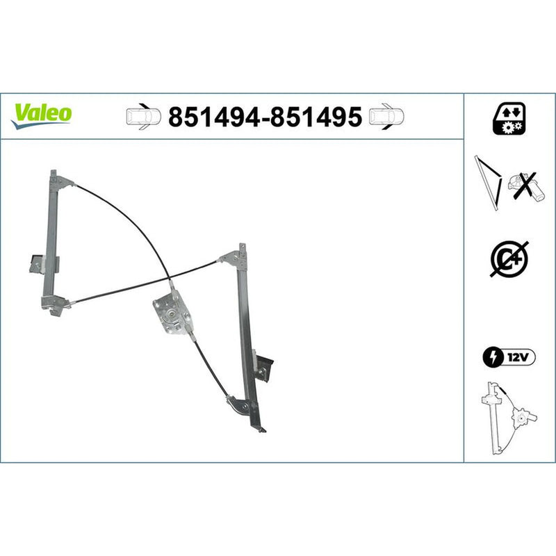 Valeo Electric Window Regulator Lifter Left Front 851494