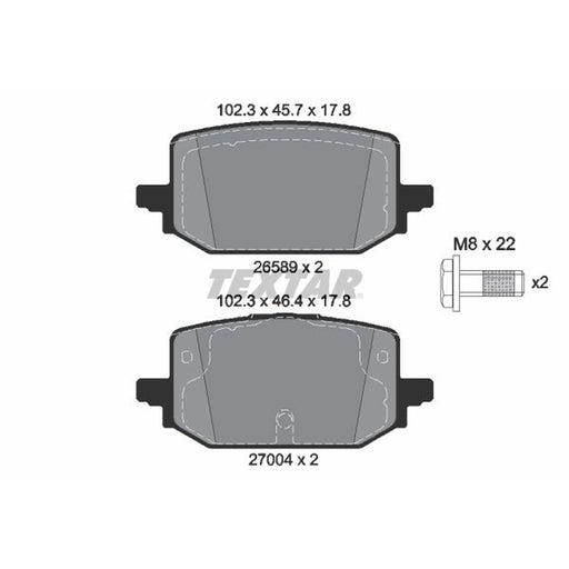 Textar Rear Brake Pad Set 2658904