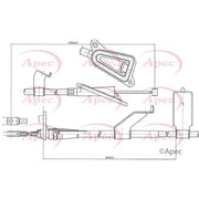 Apec Handbrake Cable Left Rear CAB1324