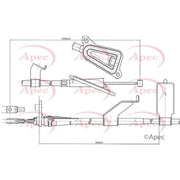 Apec Handbrake Cable Left Rear CAB1324