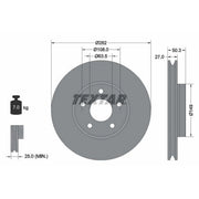 Textar 2 x Vented Front Brake Discs 92303405