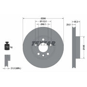 Textar 2 x Vented Front Brake Discs 92074203
