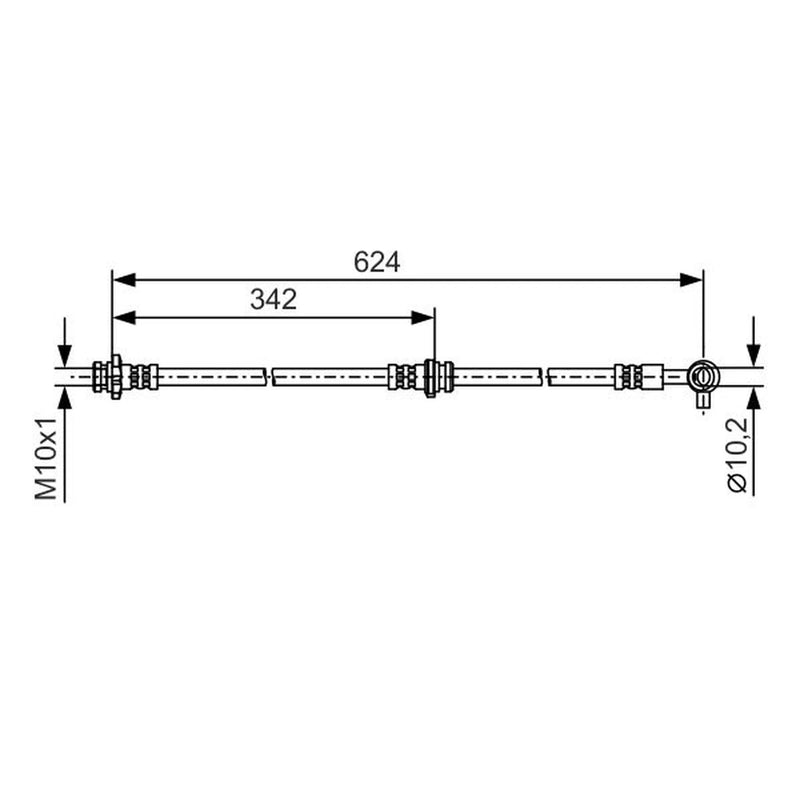 Bosch Brake Hydraulic Hose Line Front Left 1 987 481 B28
