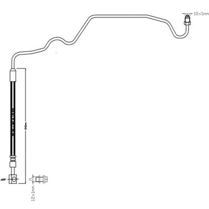 Abtex Brake Hydraulic Hose Line Rear Left ABH1156L