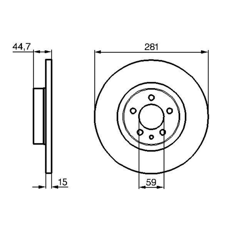 Bosch 2 x Solid Front Brake Discs 0 986 478 668
