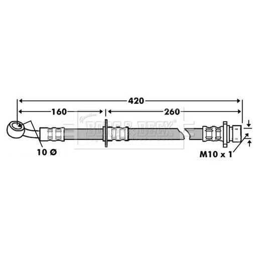 Borg & Beck Brake Hydraulic Hose Line Rear BBH7451