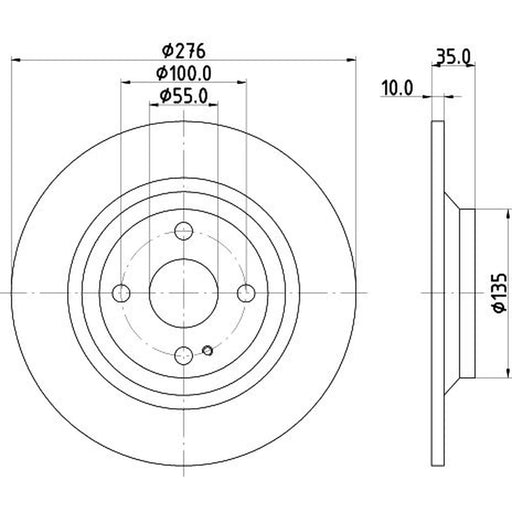 DON 2 x Solid Rear Brake Discs PCD15002