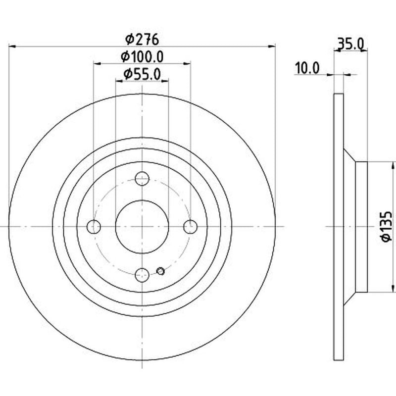 Mintex 2 x Solid Rear Brake Discs MDC2073