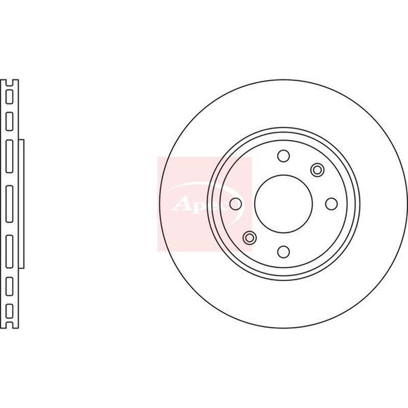 Apec 2 x Vented Front Brake Discs DSK642