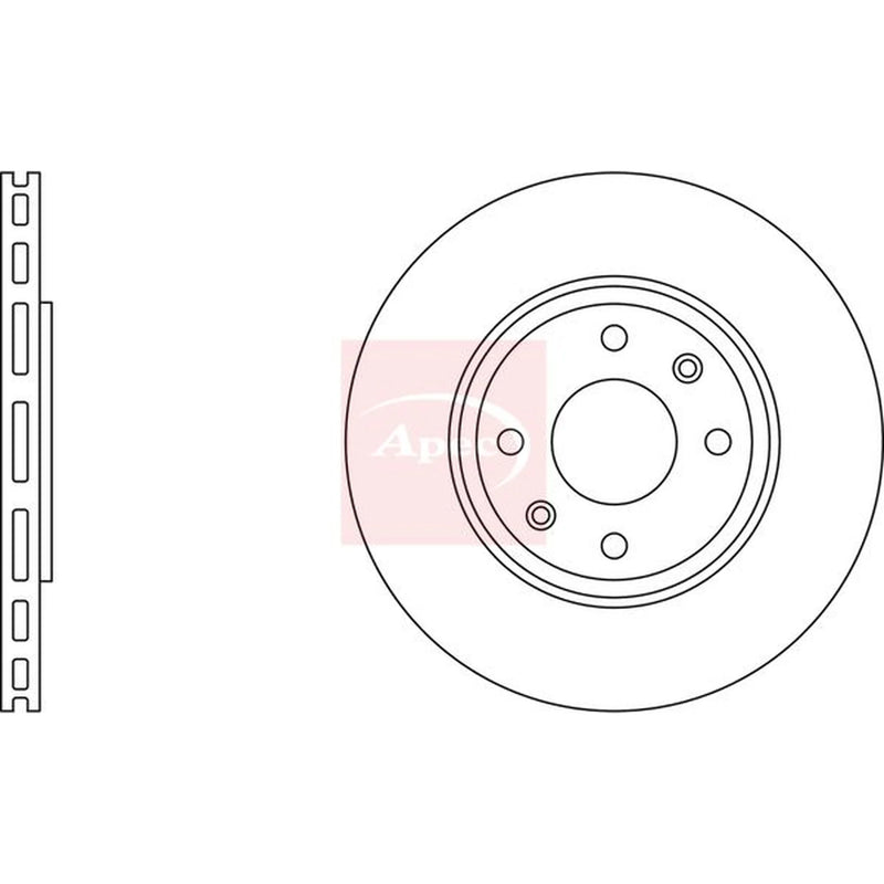Apec 2 x Vented Front Brake Discs DSK642