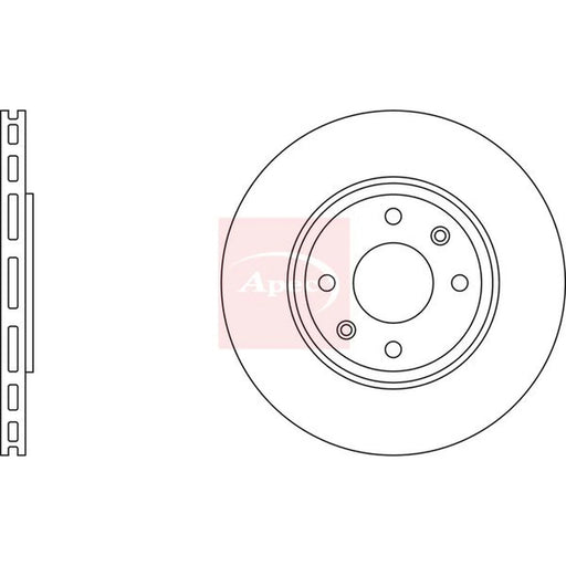 Apec 2 x Vented Front Brake Discs DSK642
