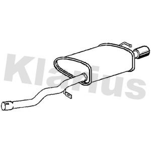 Klarius Box With Tail Pipe (Rh) Right Rear AU367W