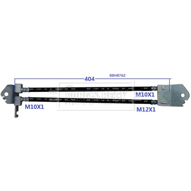 Borg & Beck Brake Hydraulic Hose Line Rear Left BBH8762