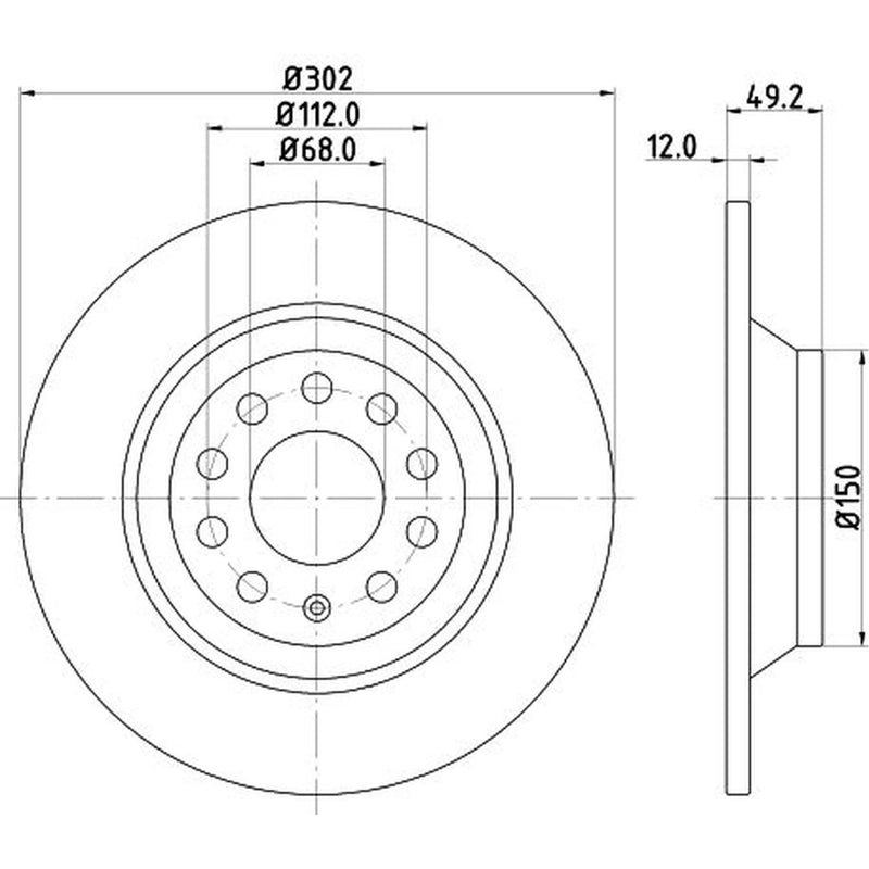 Mintex 2 x Solid Rear Brake Discs MDC1744C