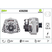 Valeo Car Alternator 12V 439298