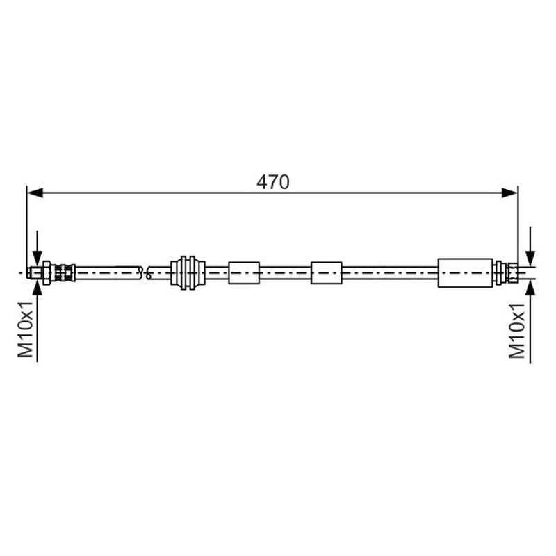 Bosch Brake Hydraulic Hose Line Front 1 987 476 882