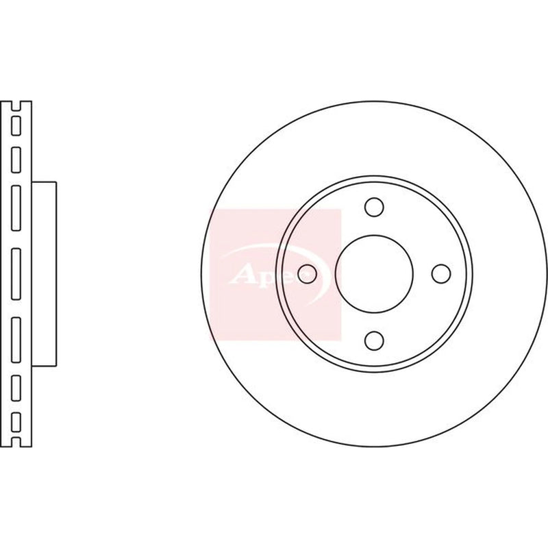 Apec 2 x Vented Front Brake Discs DSK2487