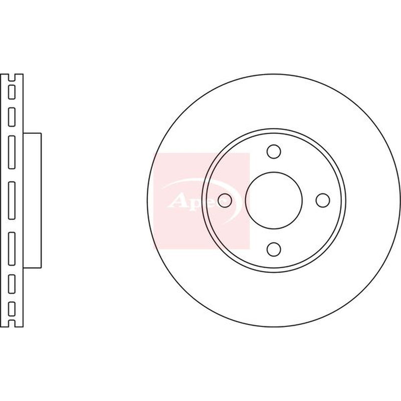 Apec 2 x Vented Front Brake Discs DSK2487