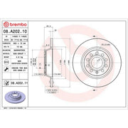 Brembo 2 x Solid Rear Brake Discs 08.A202.11