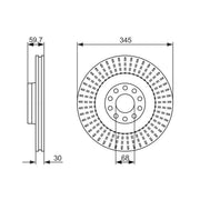 Bosch 2 x Vented Front Brake Discs 0 986 479 589