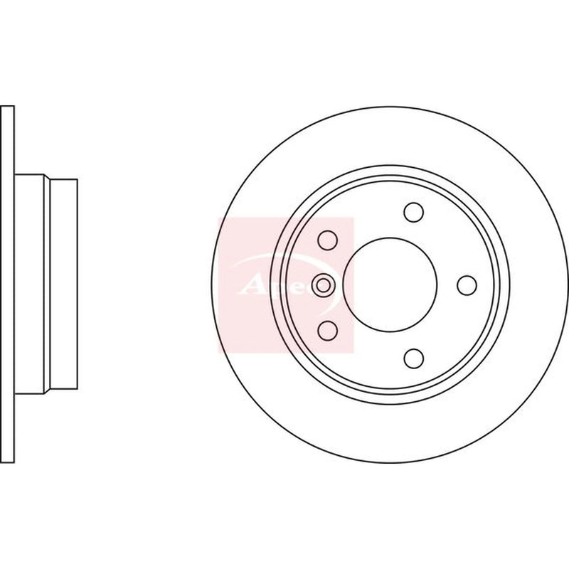 Apec 2 x Solid Rear Brake Discs DSK2477