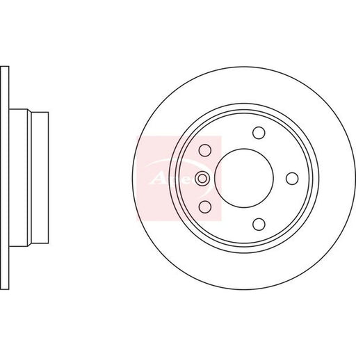 Apec 2 x Solid Rear Brake Discs DSK2477