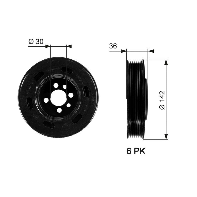 Gates Crank Shaft Belt Pulley TVD1009