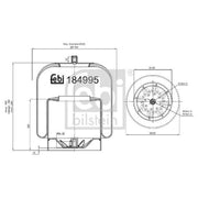 Febi Air Suspension Bellow 335mm Rear 184995