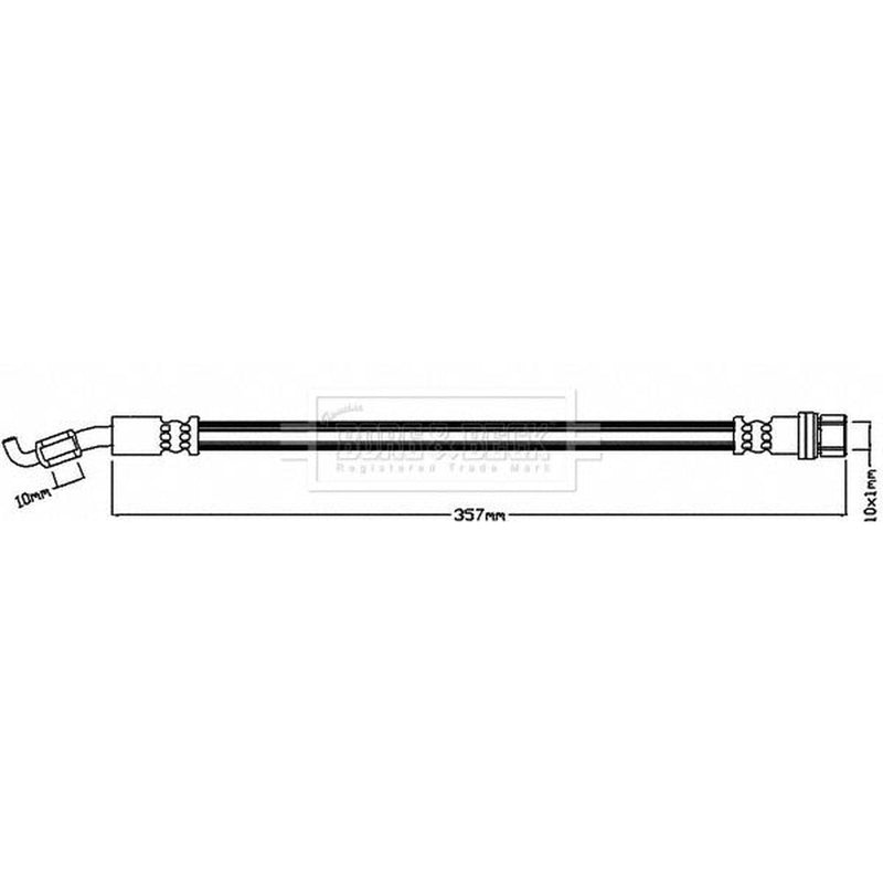 Borg & Beck Brake Hydraulic Hose Line Rear Left BBH8094
