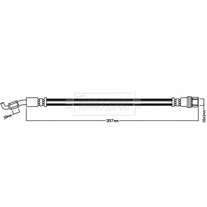 Borg & Beck Brake Hydraulic Hose Line Rear Left BBH8094