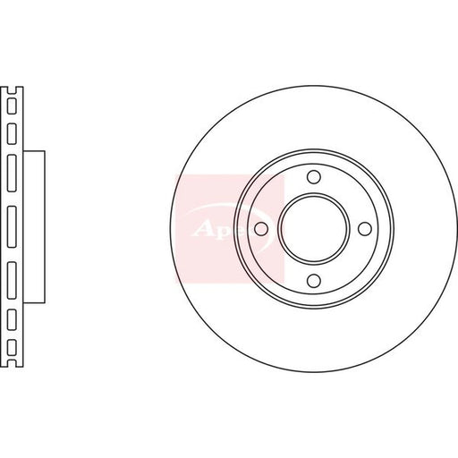Apec 2 x Vented Front Brake Discs DSK3635