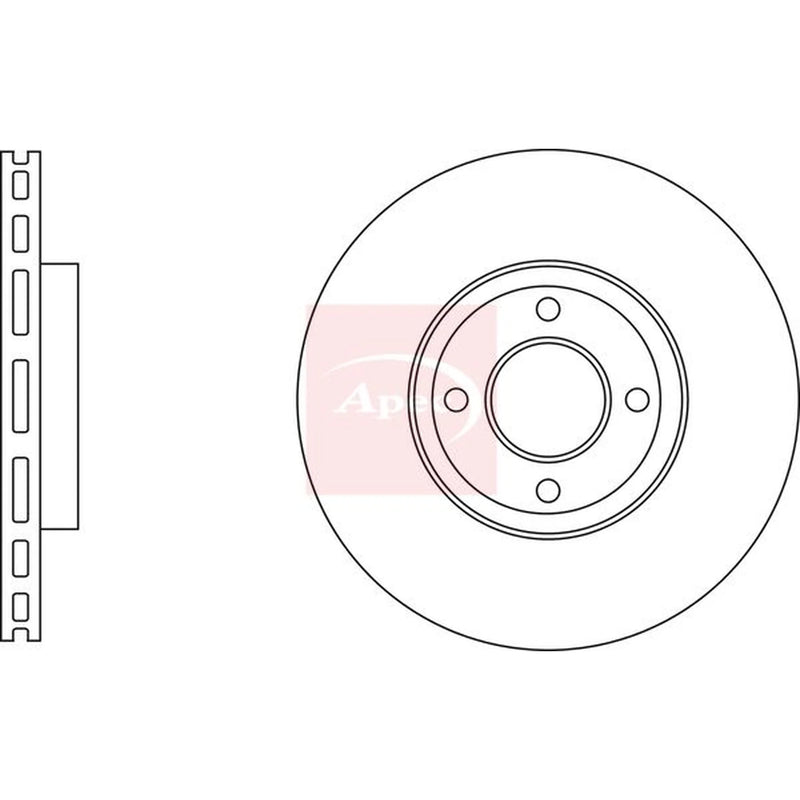 Apec 2 x Vented Front Brake Discs DSK3700