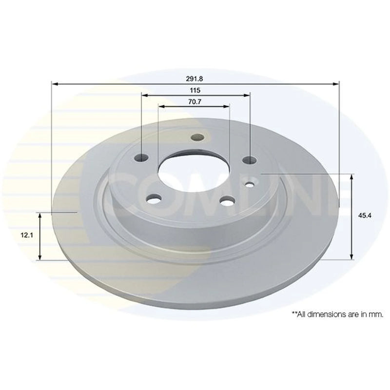 Comline 2 x Solid Rear Brake Discs ADC1154