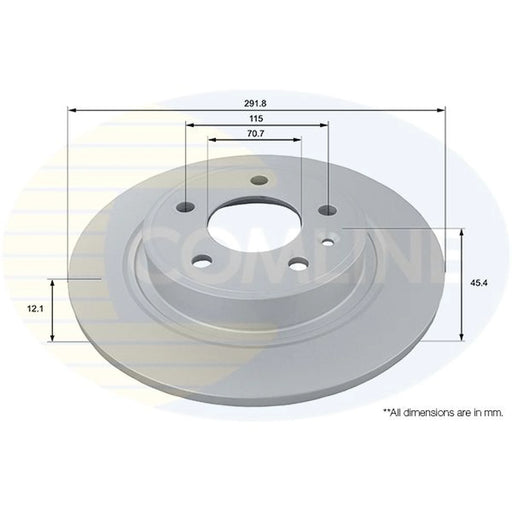Comline 2 x Solid Rear Brake Discs ADC1154