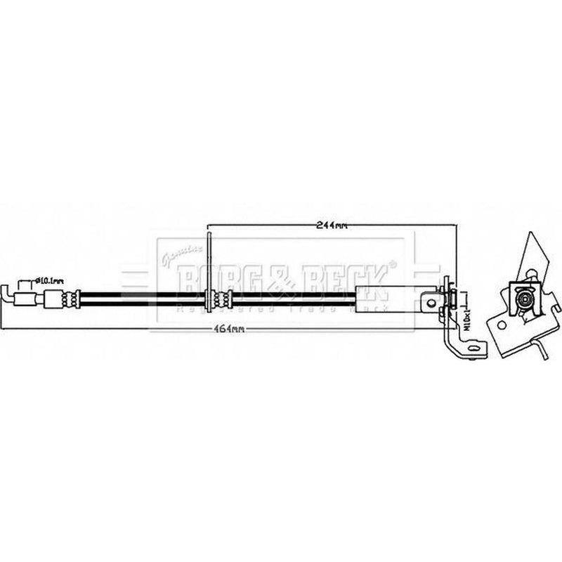Borg & Beck Brake Hydraulic Hose Line Front Right BBH8482